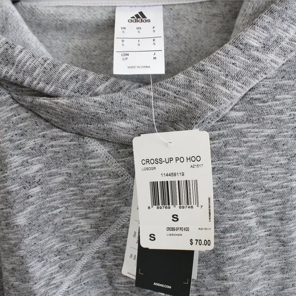 NWT ADIDAS CROSS-UP GRAY HOODED JACKET SIZE S - Picture 5 of 5